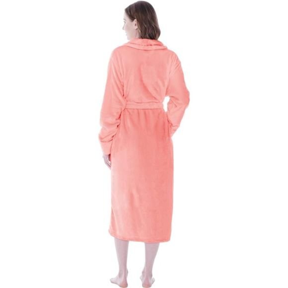 Fleece Robe For Women, Plush Warm Bathrobe Womens, Fluffy Soft Spa Long‎ Robe - Picture 2 of 2
